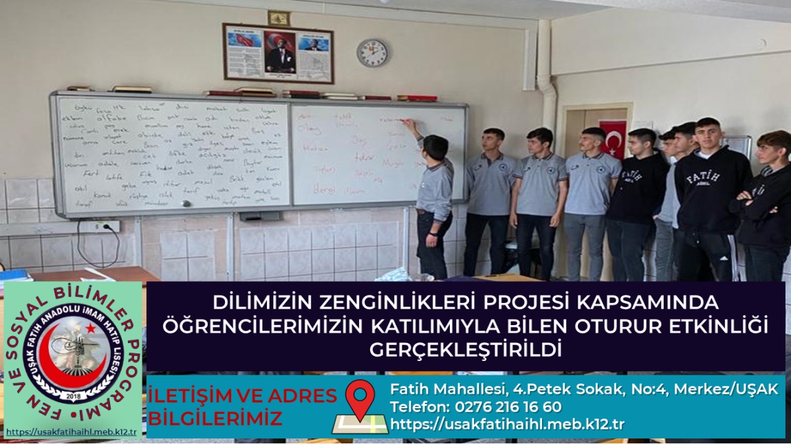 DİLİMİZİN ZENGİNLİKLERİ PROJESİ KAPSAMINDA ÖĞRENCİLERİMİZİN KATILIMIYLA BİLEN OTURUR ETKİNLİĞİ GERÇEKLEŞTİRİLDİ