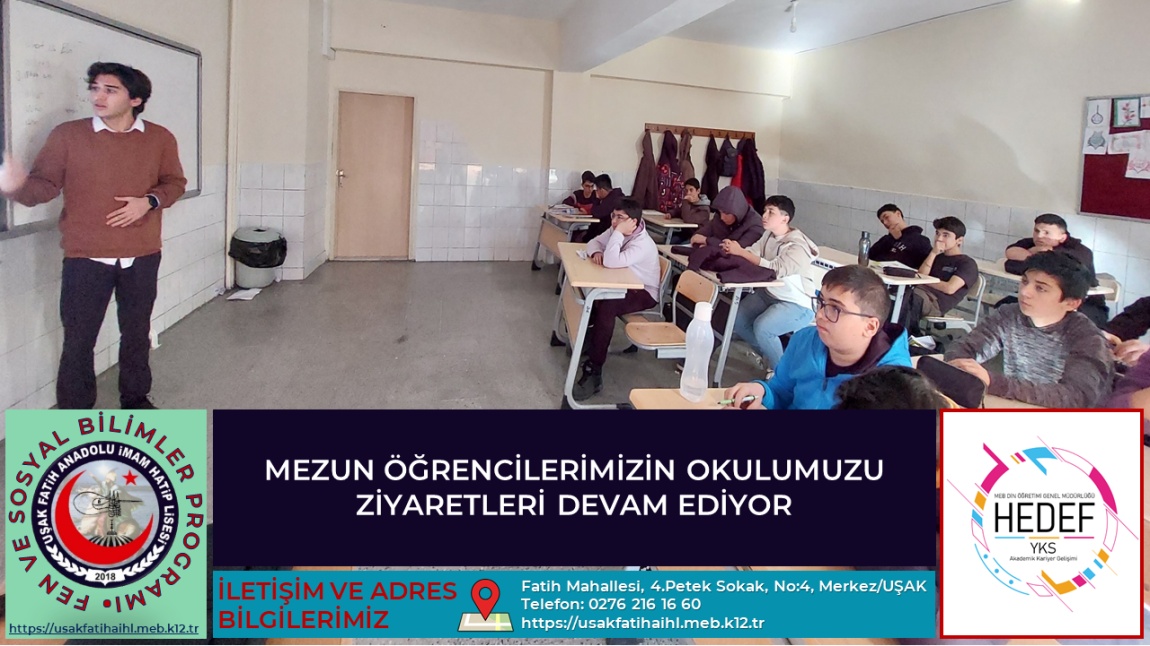 MEZUN ÖĞRENCİLERİMİZİN OKULUMUZU ZİYARETLERİ DEVAM EDİYOR