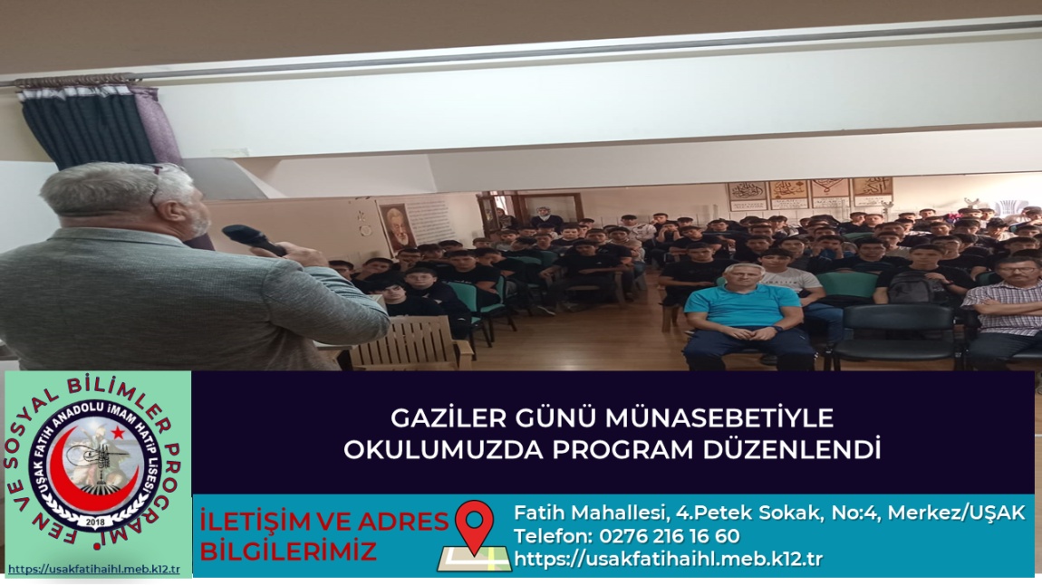 GAZİLER GÜNÜYLE İLGİLİ OKULUMUZ ÇOK AMAÇLI SALONUNDA PROGRAM DÜZENLENDİ.