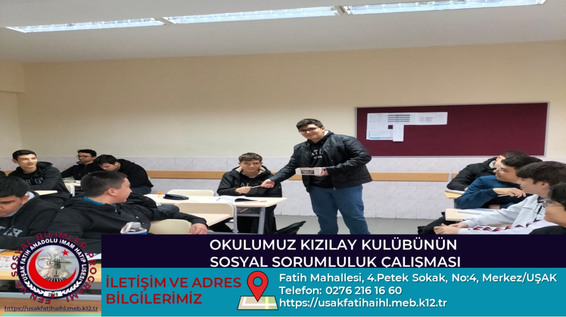 OKULUMUZ KIZILAY KULÜBÜNÜN SOSYAL SORUMLULUK PROJESİ