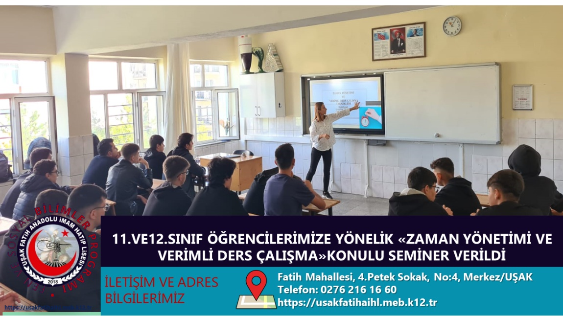 11.VE 12.SINIF ÖĞRENCİLERİMİZE YÖNELİK 