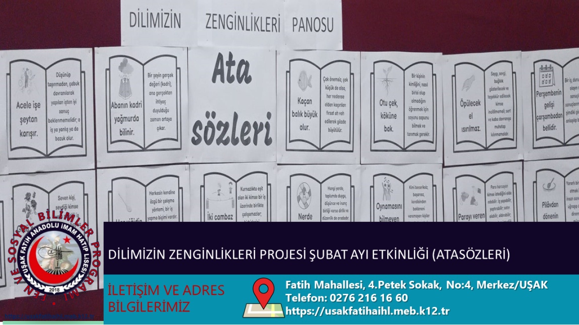 DİLİMİZİN ZENGİNLİKLERİ PROJESİ ŞUBAT AYI ETKİNLİĞİ 